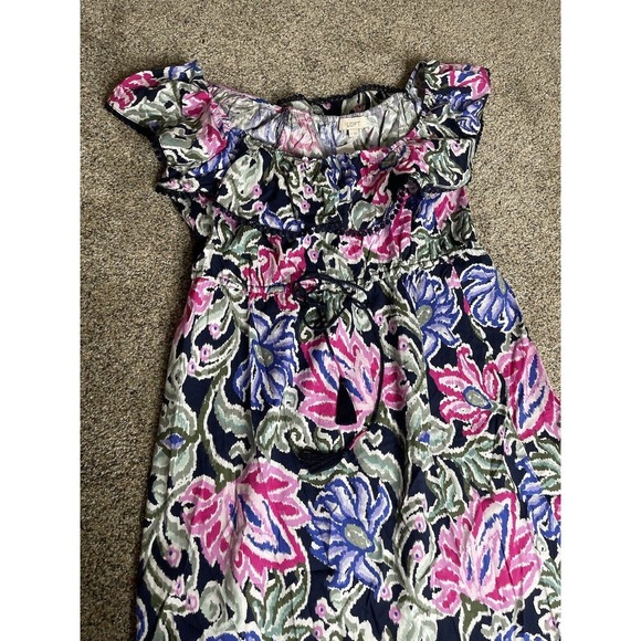New! LOFT Floral Summer Off The Shoulder Ruffle Dress Prairie Size Large - Picture 1 of 8